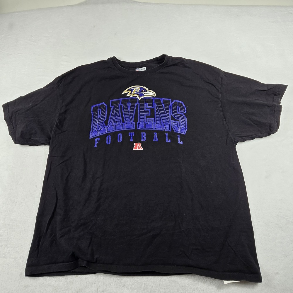 Baltimore Ravens NFL Team Apparel T-Shirt Mens 3XL Black Logo Short Sleeve